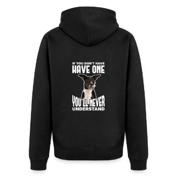 Australian Cattle Dog - Unisex Premium Bio Zip Hoodie - Schwarz - Hinten - Nico (187cm)