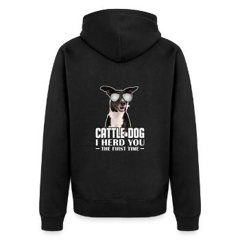Cadeau de chien de bétail australien - Veste à capuche bio Premium Unisexe - noir - Dos - Nico (187cm)