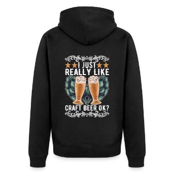 Brassage de bière Brassage de bière - Veste à capuche bio Premium Unisexe - noir - Dos - Nico (187cm)
