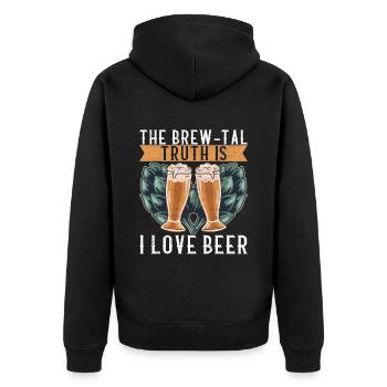 Brassage de bière Brassage de bière - Veste à capuche bio Premium Unisexe - noir - Dos - Nico (187cm)