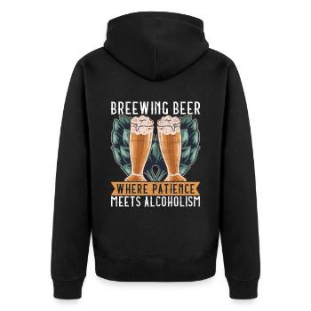 Brassage de bière Brassage de bière - Veste à capuche bio Premium Unisexe - noir - Dos - Nico (187cm)