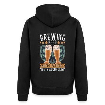 Brassage de bière Brassage de bière - Veste à capuche bio Premium Unisexe - noir - Dos - Nico (187cm)