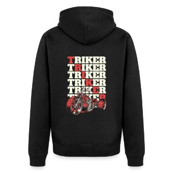 Triker Trikebike Tricycle Motorcycle Threewheeler - Unisex Premium Organic Zip Hoodie - black - Back - Nico (187cm)