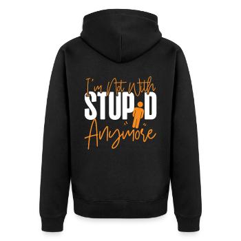 Happy Divorce Party I'm Not With - Unisex Premium Organic Zip Hoodie - black - Back - Nico (187cm)
