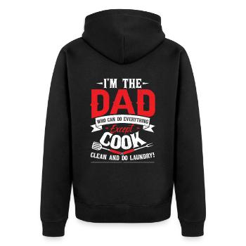 Dad Joke Husband Wife House Family - Unisex Premium Organic Zip Hoodie - black - Back - Nico (187cm)