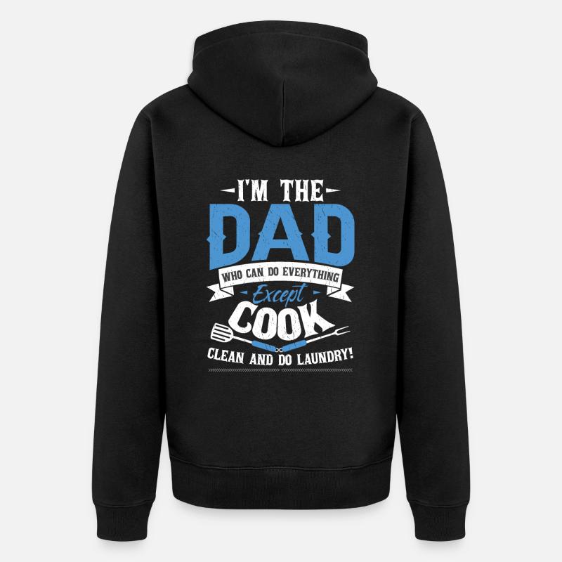 Mari papa Citation drôle - Veste à capuche bio Premium Unisexe - noir