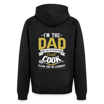 Lustige Pops Vatertag Witz Papa Papa Ehemann - Unisex Premium Bio Zip Hoodie - Schwarz - Hinten - Nico (187cm)