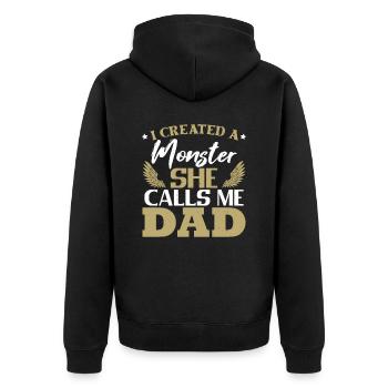 Drôle Papa Blague Fille Père - Veste à capuche bio Premium Unisexe - noir - Dos - Nico (187cm)
