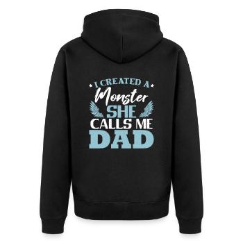 J’ai créé un monstre Elle m’appelle papa - Veste à capuche bio Premium Unisexe - noir - Dos - Nico (187cm)