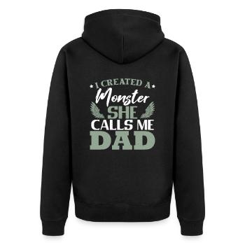 Father's Day Daughter Dad - Unisex Premium Organic Zip Hoodie - black - Back - Nico (187cm)