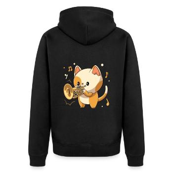 Mellophonist Musical Instrument Mellophone Player - Unisex Premium Organic Zip Hoodie - black - Back - Nico (187cm)