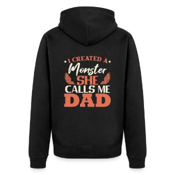Humour Père Fille Papa Blague Fête des pères Papa - Veste à capuche bio Premium Unisexe - noir - Dos - Nico (187cm)