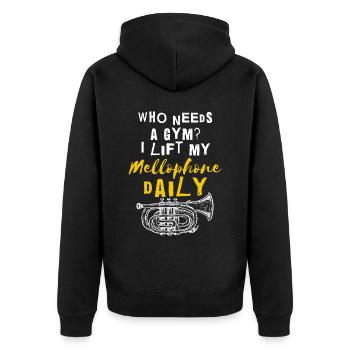 Mellophonist, Musical Instrument Orchestra, - Unisex Premium Organic Zip Hoodie - black - Back - Nico (187cm)