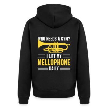 Mellophonist, Musical Instrument Orchestra, - Unisex Premium Organic Zip Hoodie - black - Back - Nico (187cm)
