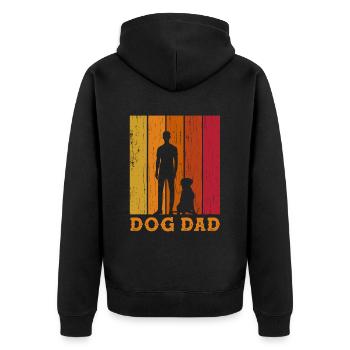 Rétro Meilleur Chien Dad - Veste à capuche bio Premium Unisexe - noir - Dos - Nico (187cm)