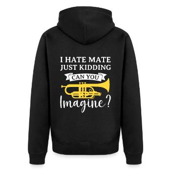 Mellophonist Musical Instrument Orchestra - Unisex Premium Organic Zip Hoodie - black - Back - Nico (187cm)