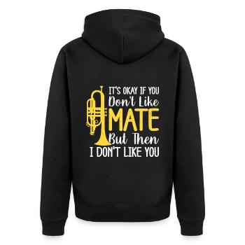 Mellophonist Musical Instrument Orchestra - Unisex Premium Organic Zip Hoodie - black - Back - Nico (187cm)