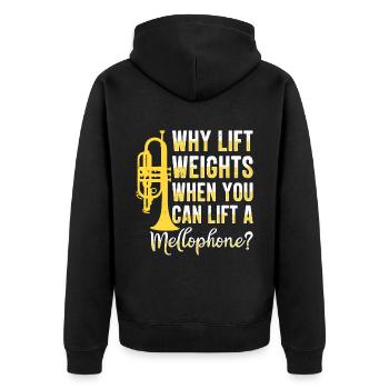 Mellophonist, Musical Instrument Orchestra, - Unisex Premium Organic Zip Hoodie - black - Back - Nico (187cm)