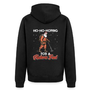 Metalldetektor Sondengänger Weichnachten - Unisex Premium Bio Zip Hoodie - Schwarz - Hinten - Nico (187cm)