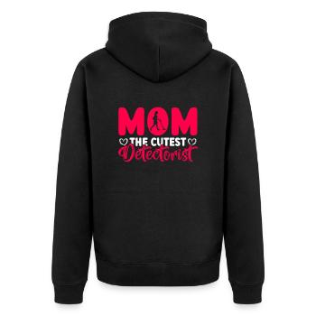 Metalldetektor Sondengänger Mama Muttertag - Unisex Premium Bio Zip Hoodie - Schwarz - Hinten - Nico (187cm)