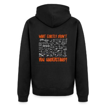Physik Phyiker Witzig Quantenphysik - Unisex Premium Bio Zip Hoodie - Schwarz - Hinten - Nico (187cm)