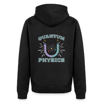 Physik Phyiker Reaktion Quantenphysik - Unisex Premium Bio Zip Hoodie - Schwarz - Hinten - Nico (187cm)
