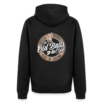 90 ans du Old Balls Club Membre du 90e anniversaire - Veste à capuche bio Premium Unisexe - noir - Dos - Nico (187cm)