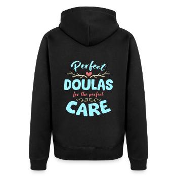 Doula Perfect Doula pour les soins parfaits sages-femmes - Veste à capuche bio Premium Unisexe - noir - Dos - Nico (187cm)