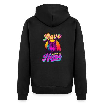 Edm Rave Rave Hard Go Home - Unisex Premium Organic Zip Hoodie - black - Back - Nico (187cm)