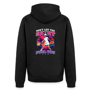 Joueur de tennis Ne laissez pas la jupe vous tromper - Veste à capuche bio Premium Unisexe - noir - Dos - Nico (187cm)