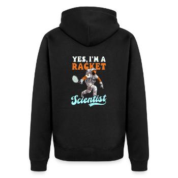 Tennisspieler Ja Schlägerwissenschaftler - Unisex Premium Bio Zip Hoodie - Schwarz - Hinten - Nico (187cm)
