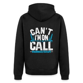 Chirurgischer Assistent I'm On Call - Unisex Premium Bio Zip Hoodie - Schwarz - Hinten - Nico (187cm)