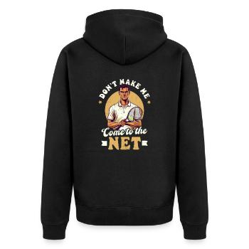 Tennis Player Make Come To Net - Unisex Premium Organic Zip Hoodie - black - Back - Nico (187cm)