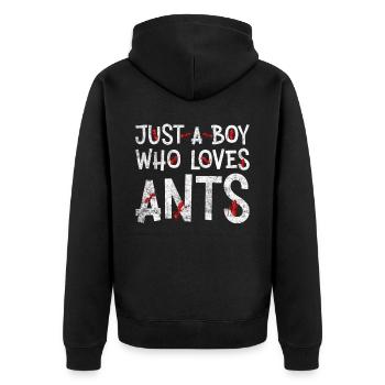 Juste un garçon qui aime la ferme Ants Ameisen - Veste à capuche bio Premium Unisexe - noir - Dos - Nico (187cm)