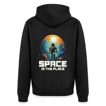 Astronome Astronomie Constellations Étoiles Espace - Veste à capuche bio Premium Unisexe - noir - Dos - Nico (187cm)