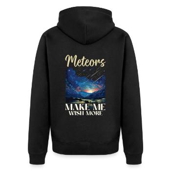 Astronom Astronomie Sternbilder Sterne Weltraum - Unisex Premium Bio Zip Hoodie - Schwarz - Hinten - Nico (187cm)