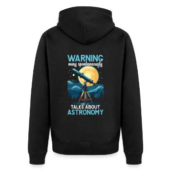 Astronom Astronomie Sternbilder Sterne Weltraum - Unisex Premium Bio Zip Hoodie - Schwarz - Hinten - Nico (187cm)
