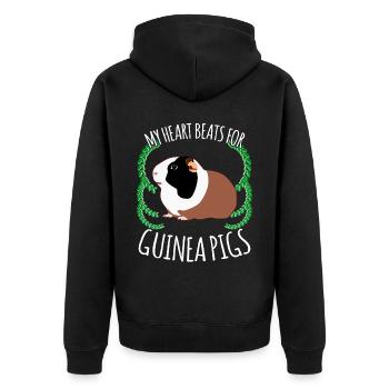 Guinea Pigs - Unisex Premium Bio Zip Hoodie - Schwarz - Hinten - Nico (187cm)