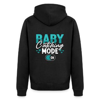 Ob/Gyn Nurse Baby Catching Mode Midwifery OB Nurse - Unisex Premium Organic Zip Hoodie - black - Back - Nico (187cm)