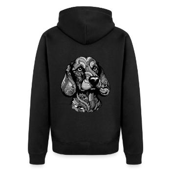 Teckel Portrait de chien teckel - Veste à capuche bio Premium Unisexe - noir - Dos - Nico (187cm)