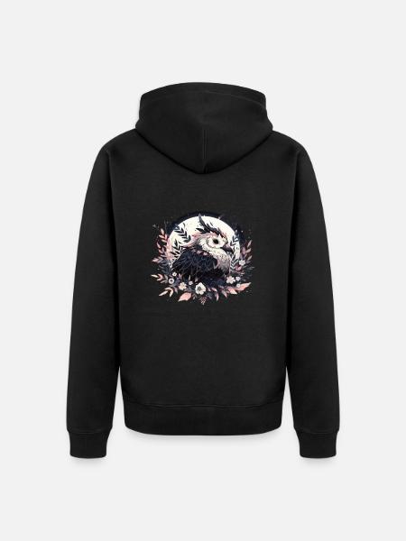 Bird Birds Bird Head Bird Animals Nature - Unisex Premium Organic Zip Hoodie - black