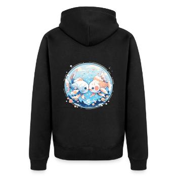 Poisson rouge - Veste à capuche bio Premium Unisexe - noir - Dos - Nico (187cm)