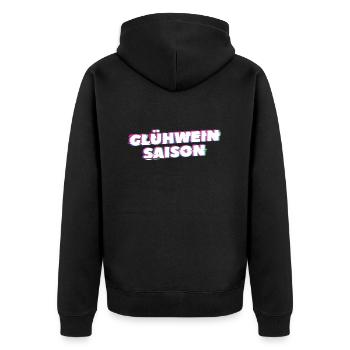 Glühwein Saison Glühwein Weihnachten - Unisex Premium Bio Zip Hoodie - Schwarz - Hinten - Nico (187cm)