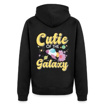 Mignon de la galaxie! Fille mignonne, enfants, petite fille - Veste à capuche bio Premium Unisexe - noir - Dos - Nico (187cm)