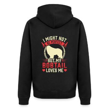 Bobtail pas parfait Old English Shepherd - Veste à capuche bio Premium Unisexe - noir - Dos - Nico (187cm)