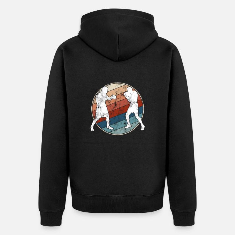 Boxe Rétro - Veste à capuche bio Premium Unisexe - noir