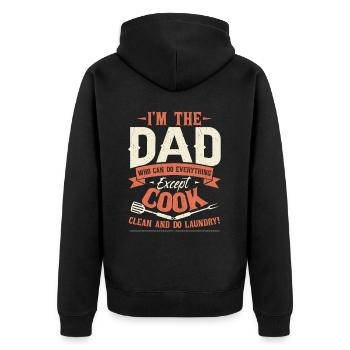 Drôle de père de famille Papa Daddy - Veste à capuche bio Premium Unisexe - noir - Dos - Nico (187cm)