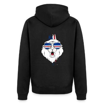 Cape Verde - Unisex Premium Bio Zip Hoodie - Schwarz - Hinten - Nico (187cm)