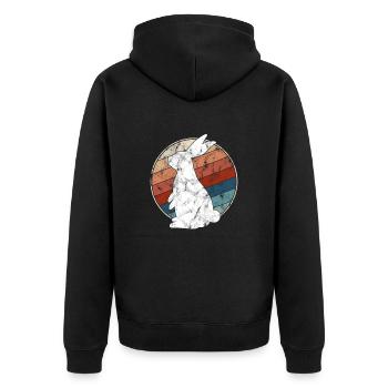 Lapin Rétro - Veste à capuche bio Premium Unisexe - noir - Dos - Nico (187cm)