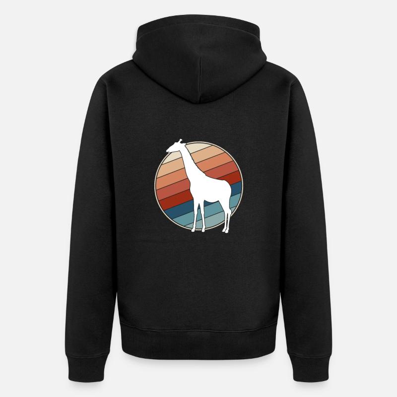 Giraffe Retro - Unisex Premium Bio Zip Hoodie - Schwarz